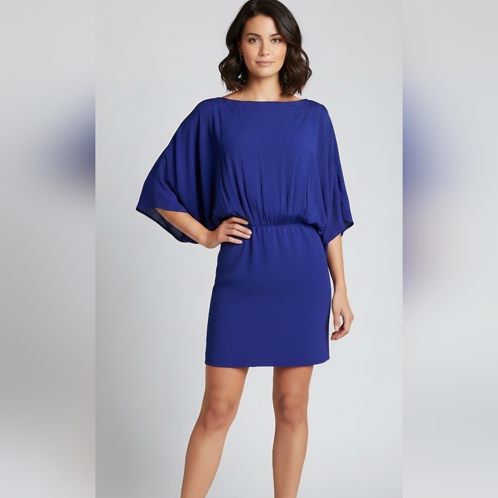 🍓NWT Beautiful Blue Ink Kimono sleeve Rayon Dress